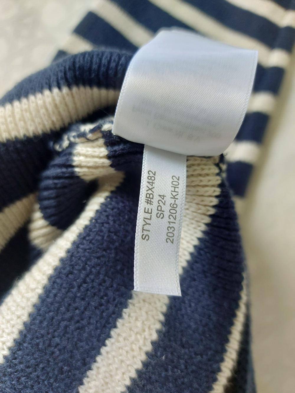 Jcrew Cotton Stripe Emillie Button Cardigan Large Patch Pockets Chic Preppy Knit - Picture 7 of 7